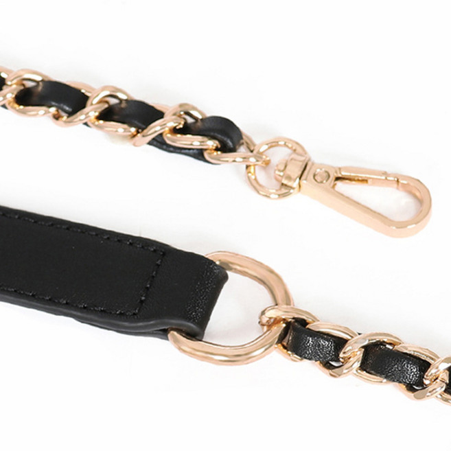 어깨 가죽 체인스트랩 가방스트랩 숄더 크로스 가방끈 리폼 100cm, 어깨가죽체인 스트랩(140cm), 블랙, 블랙