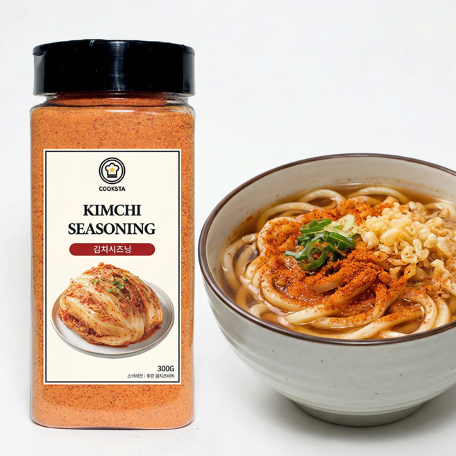 [쿡스타] 김치시즈닝 - 우동/볶음밥/스낵에 얼큰 K-김치맛, 1개, 300g