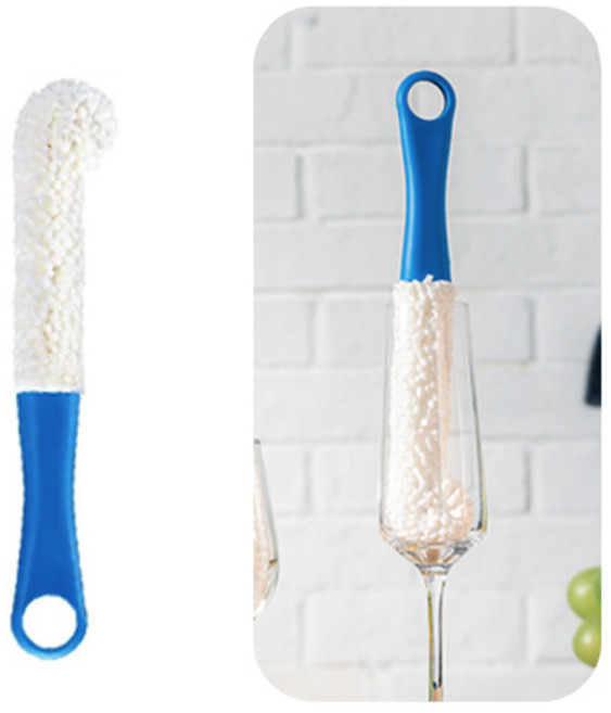 YGG 와인 디캔더 청소 세척 솔, 1개, 블루 중형