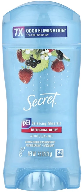 Secret 48 Hour 클리어 젤 땀 억제제/데오드란트 리프레싱 베리 73g(2.6oz), Secret48Hour클리어젤땀억제제데오드란트리프레싱베, 73g, 1개 - 쿠팡
