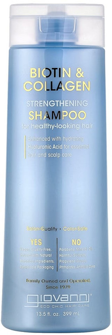 지오바니 비오틴 및 콜라겐 강화 샴푸 399ml(13.5fl oz), 1개, 399ml