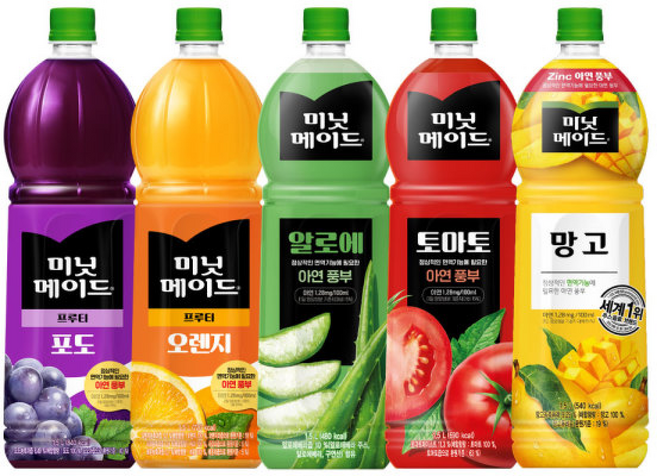과일 주스/ 미닛메이드 1.5L 토마토+오렌지+포도+망고+알로에 총 5페트, 1500ml, 1개