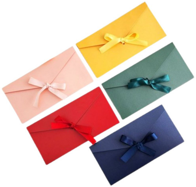 토잉리빙 고급 리본 봉투 카드봉투 용돈봉투 5P, 5개, 혼합색생