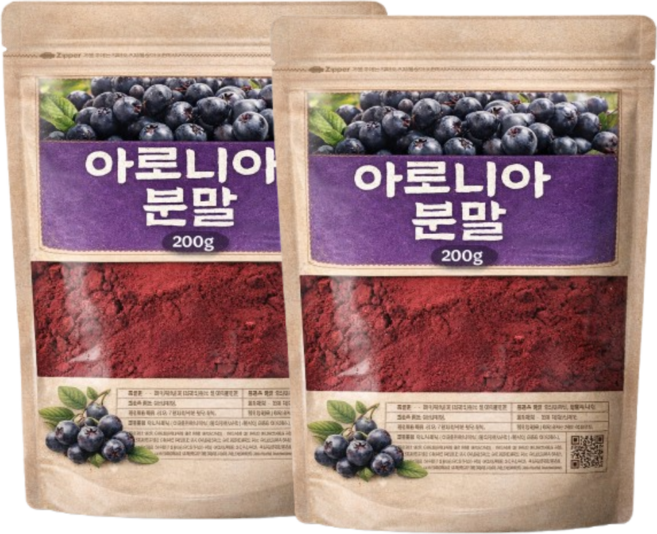 아로니아 가루 100 % 국산 아로니아 분말 국내산, 6개, 200g