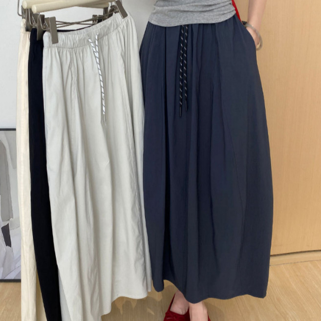 씨엠 여성 빅사이즈 바스락 밴딩 롱스커트