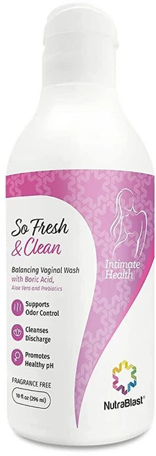 NutraBlast So Fresh & Clean | pH 밸런스 페미닌 워시 붕산 함유 | 냄새 조절 지원 | 분비 클렌징 | 건강한 친밀한 균형 촉진 295.7ml10온스 - 쿠팡