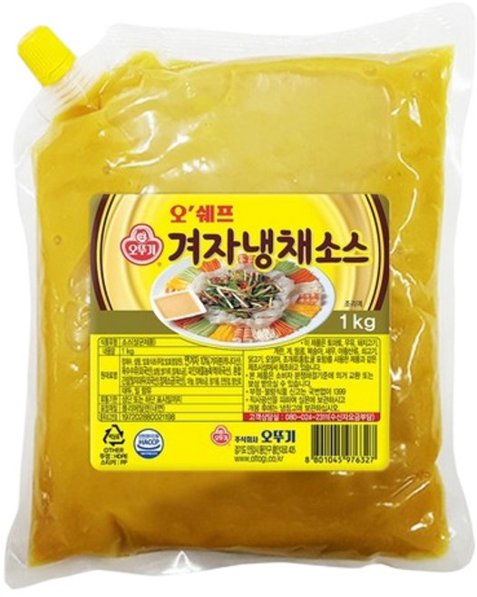 오뚜기 오쉐프 겨자냉채소스, 1kg, 1개