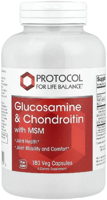 프로토콜포라이프밸런스 글루코사민 콘드로이틴 MSM 콘드로이친 캡슐 180정, 1개 - 쿠팡