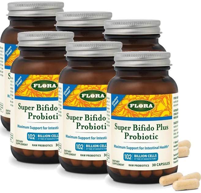 플로라 슈퍼비피도 플러스 프로바이오틱스 유산균 캡슐 FLORA Super Bifido Plus Probiotic, 6개, 30정 - 쿠팡