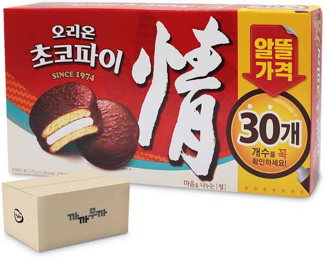 콩하 오리온 초코파이 1170g 1박스x30개입 6SET 홈카페 생일파티, 39g, 6개