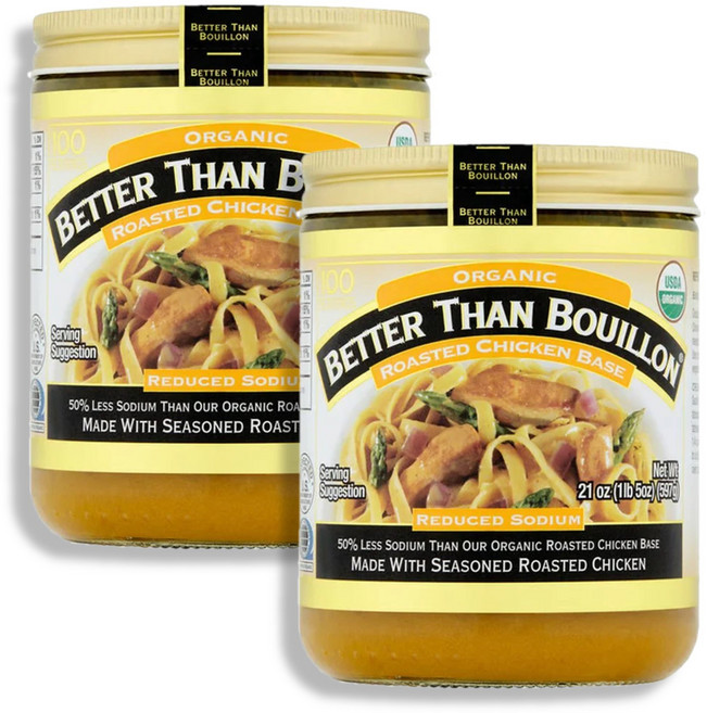 Better Than Bouillon 베러댄부용 오가닉 저염 치킨 베이스 597g, 2개