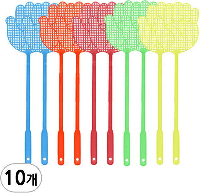 (플라스틱 파리채 A타입 10P) 모기채 모기 각종곤충 바퀴벌레 해충퇴치기 벌레퇴치 캠핑용품, 플라스틱 파리채 소형-혼합10P