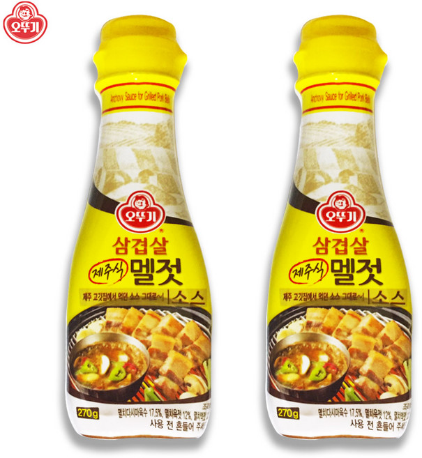 오뚜기 삼겹살 제주식 멜젓 소스, 270g, 2개