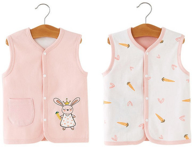 럭셔리베이비 유아 양면 반조끼 아기 순면 보온조끼 수면조끼 키즈 베스트