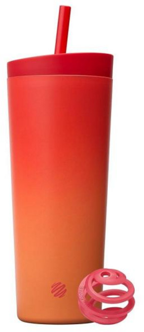 블랜더보틀 BlenderBottle 셰이커 병 투인원 스테인리스 텀블러 709.8ml 24온스 레드오렌지 히트웨이브