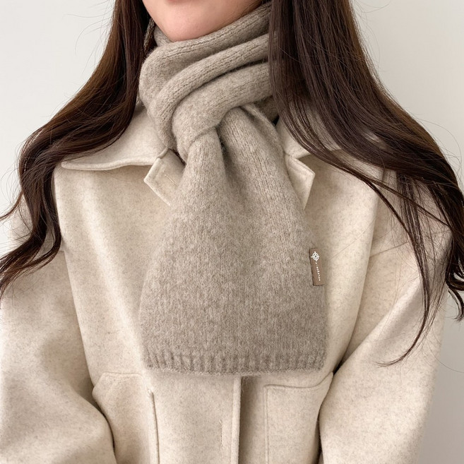 블루씨티 울소프트 니트 무지 숏 머플러 울 목도리