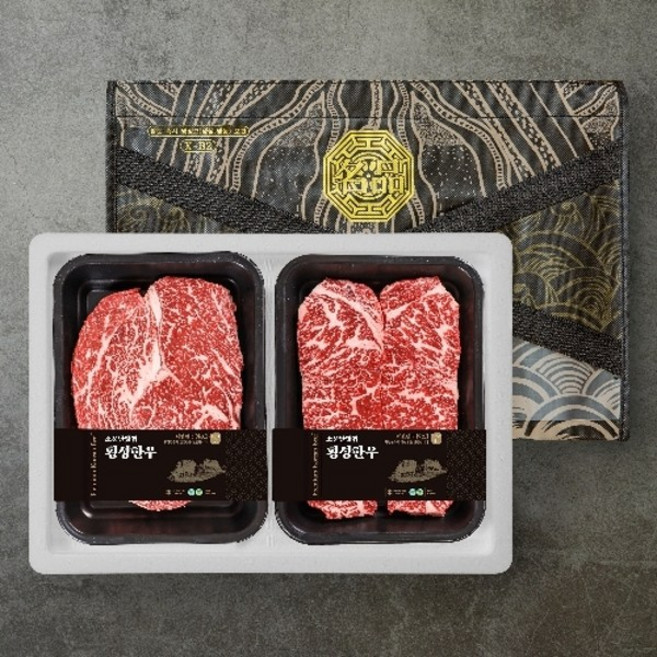 횡성한우 선물세트 1+ 600g [등심 300g +채끝 300g], 1박스
