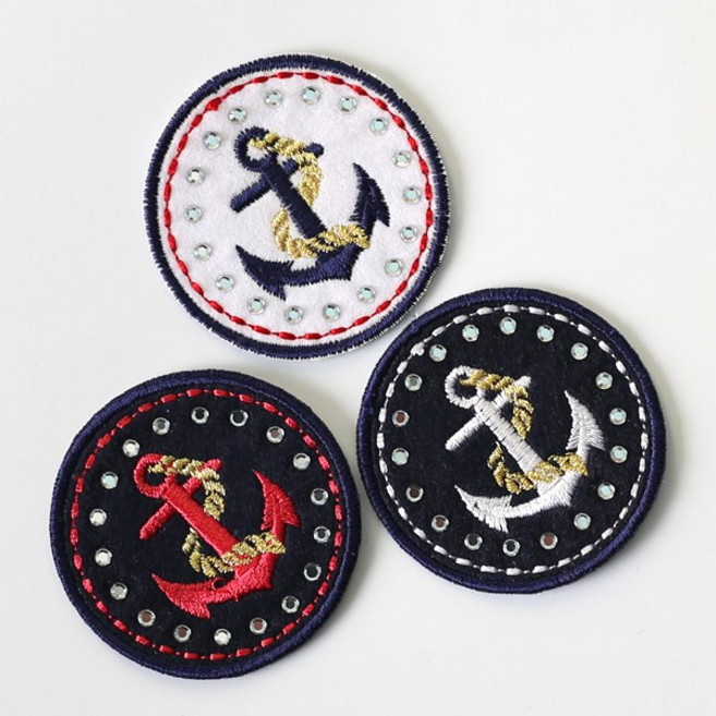 [펠트친구] 큐빅 마린와펜-중 [2137], 네이비, 1개