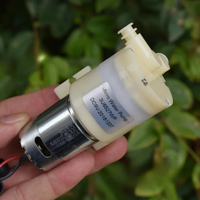 소형 385 모터 펌프 자체 프라이밍 다이어프램 정수기 물 디펜서 커피 기계용 대용량 유량 DC 9V, 한개옵션0, 1개
