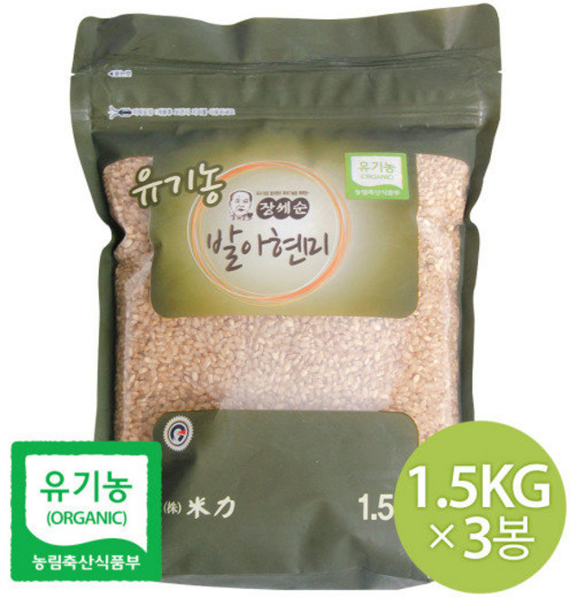 장세순 유기농 발아현미 1.5kgx3봉, 1.5kg, 3개