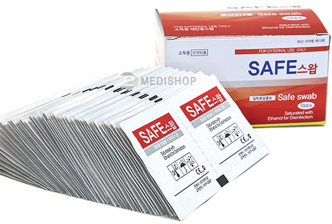 세이프스왑 알콜솜 일회용알콜스왑 100매 소독 소독솜, 100개입, 1개