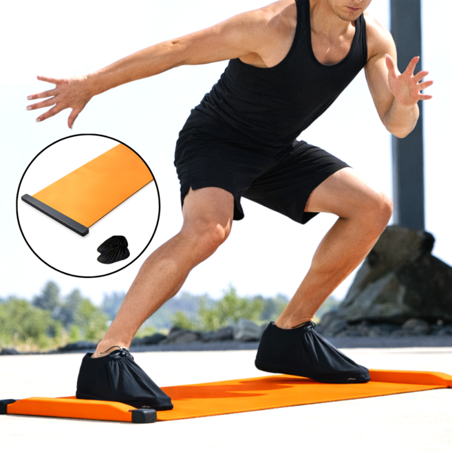 슬라이드보드 스케이트 코어운동 홈트 유산소 슬라이딩 보드 트레이닝 미끄럼방지, 슬라이딩보드 오렌지, 1박스