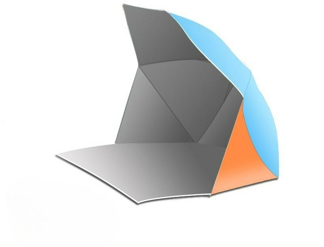 파라솔 우산 텐트 접이식 원터치 그늘막 경량텐트, 오렌지 블루