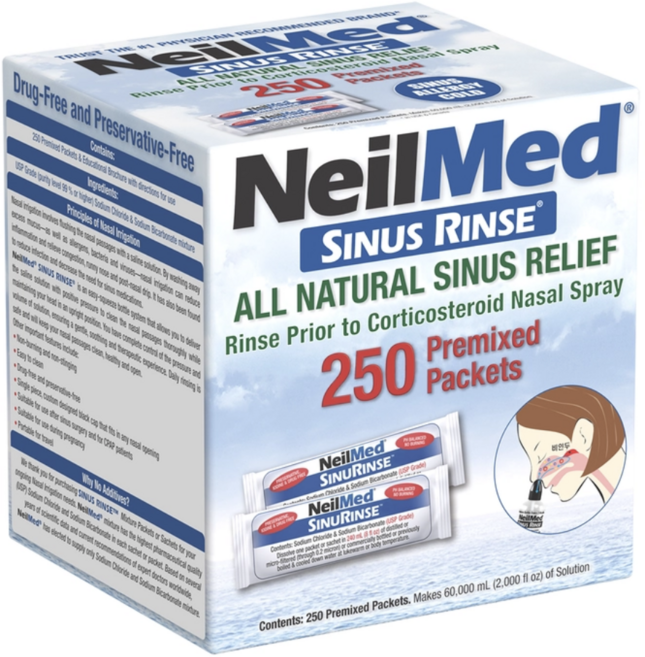 네일메드 코세정제 리필 세정용분말 250포 비강 부비동 저자극 3개월분