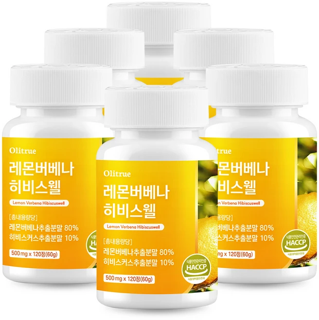 올리트루 레몬버베나 히비스웰, 6개, 120정 - 쿠팡