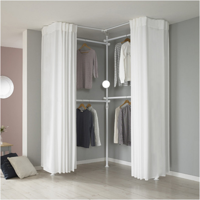 [왕자행거] 왕자 코너형드레스룸_3P_밀폐기본_플레인화이트_943_PW, 상세 설명 참조