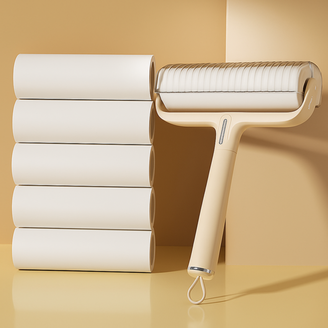 홈잉 먼지제거 테이프 클리너 돌돌이 거치대(16cm) +리필, 1세트