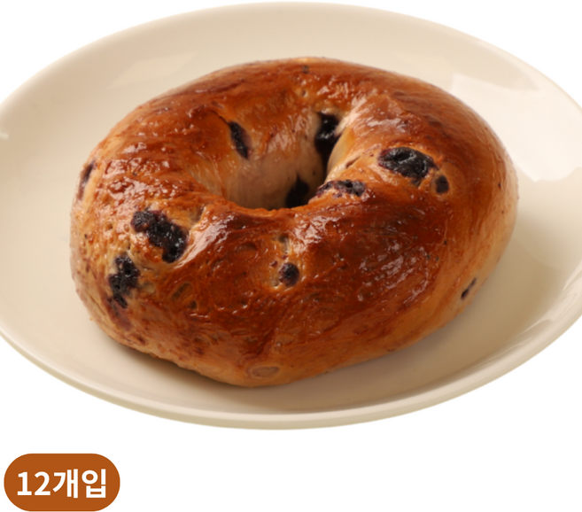 뉴욕 베이글 블루베리 맛 저칼로리 무지방 다이어트 비건 냉동, 12개, 113g