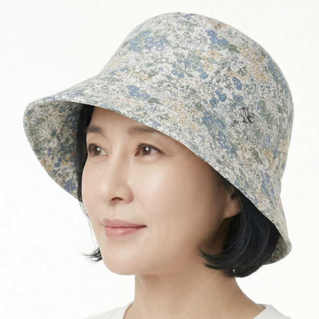 [국산] 여름 벙거지 풀꽃 정원 와이어햇 중년여성 모자 할머니 화려한 망사 플라워