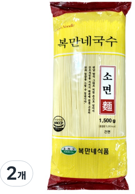 복만네 소면, 1.5kg, 2개