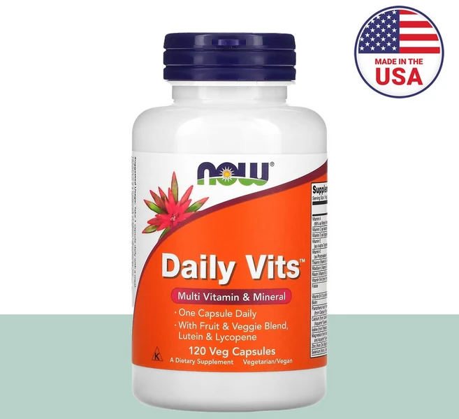 나우푸드 데일리 비츠 멀티비타민 120정 DAILY VITS MULTI Vitamin Mineral 120 Veg Capsules, 1개 - 쿠팡