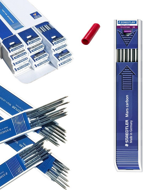 스테들러 홀더 심 200 2x130mm 12개입 흑색 검정 홀더펜 780C 호환 홀더샤프펜 리필, 2H