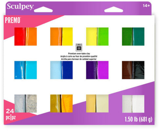 스컬피 전문가용 폴리머클레이 Sampler 24색 681g JSPEMP024