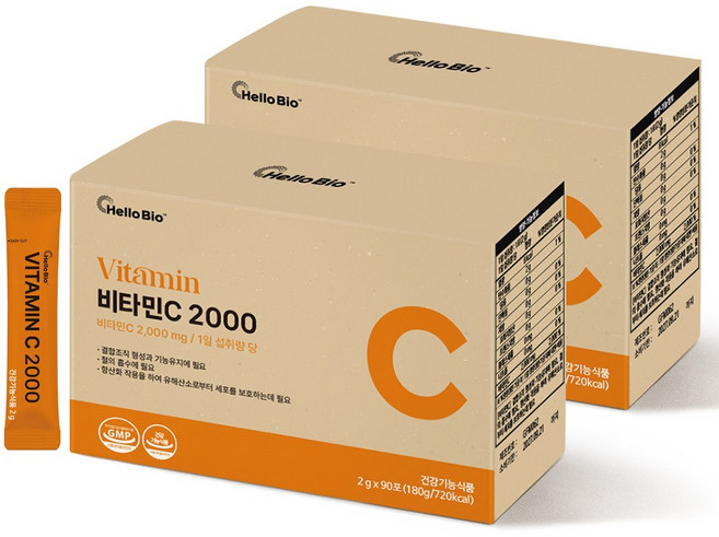 헬로바이오 비타민C 2000, 180g, 2개