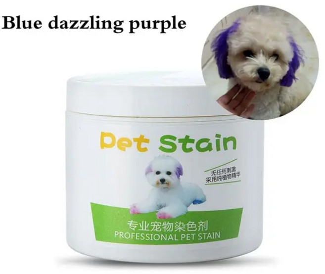 강아지 염색약 고양이 전문 애완 동물 얼룩 항 알레르기 개 털 염색 크림 착색제 무자극 무독성 액세서리 100ml, 없음, 16) Blue Purple, 1개