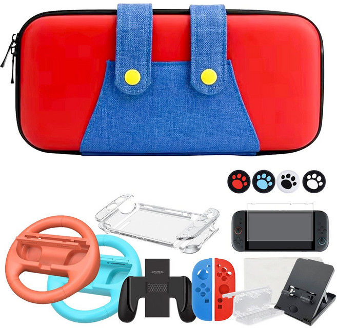 ED 닌텐도 스위치2 멜빵 케이스 악세서리 세트 10종 풀패키지 파우치, 1개