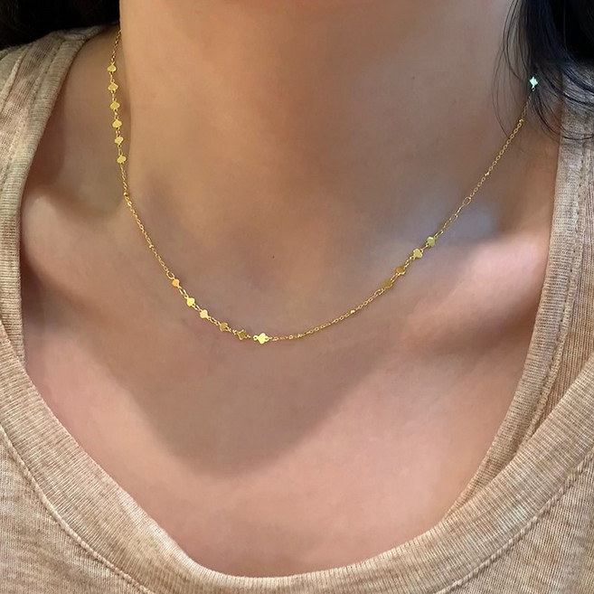 FANSYLI 심플 레이어드 목걸이 여성 패션 목걸이 기본 목걸이 체인목걸이 여자친구 생일 선물 Rt2604A07