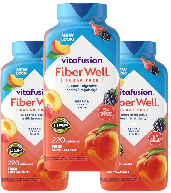 비타퓨전 파이버 웰 슈가 프리 220 구미 VITAFUSION, 3개, 220정