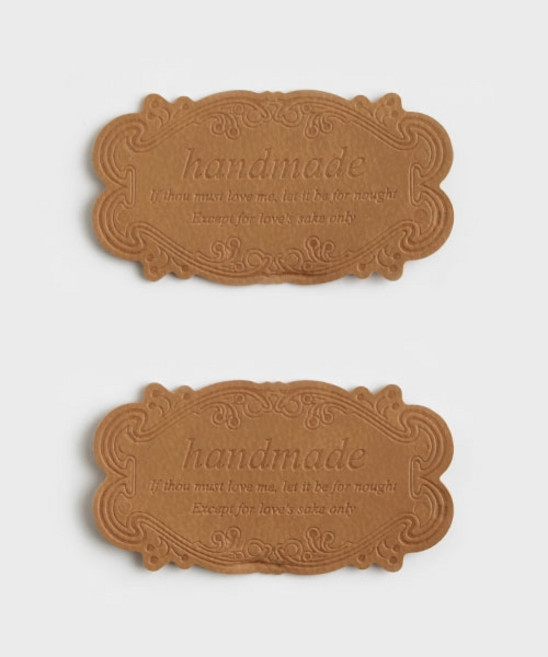퀼트스타 프레임 핸드메이드 슬림가죽라벨_카멜, 2개, 카멜