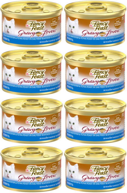팬시피스트 고양이 화이트라벨 그레이비 러버스 주식캔, 대구, 85g, 8개