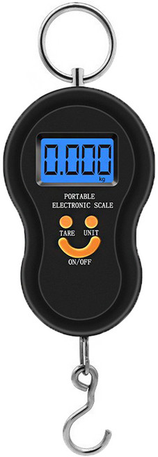 50kg 휴대용 디지털 미니 손저울 낚시, 1개, 블랙