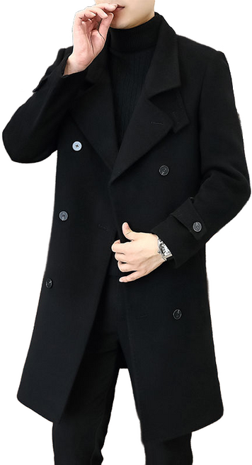 셀럽당 모직코트 남 추동패션 모직코트 정장 칼라 트렌치코트Q05049
