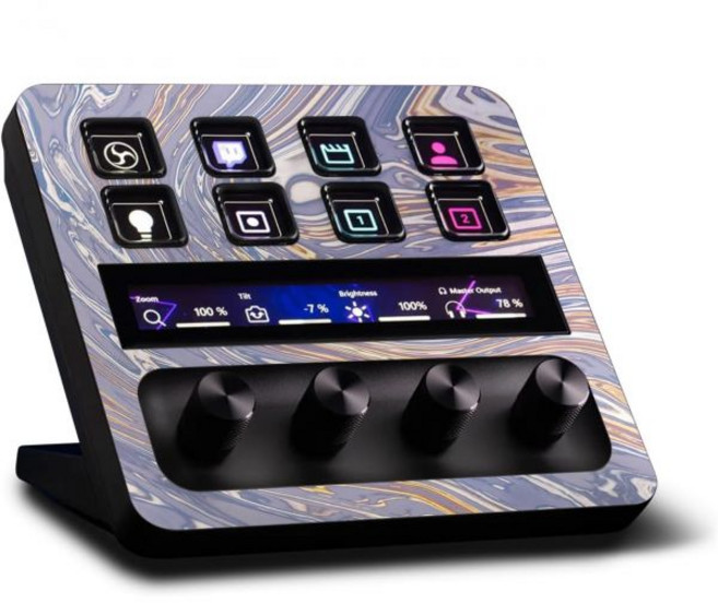 엘가토 스트림 데크 성운과 호환되는 마이티 스킨 보호 내구성 독특한 비닐 데칼 랩 커버 적용하기 쉬운 미국산, Liquid Silver, 1개