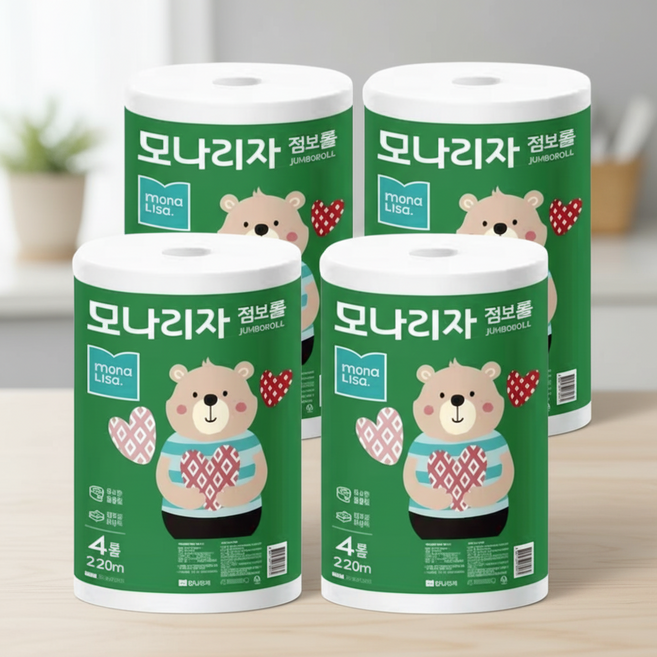 모나리자 점보롤 2겹, 220m, 4박스, 4개입
