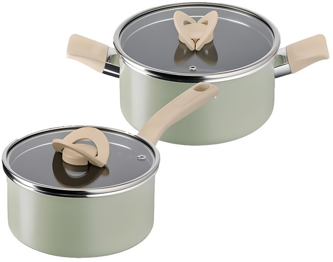 테팔 인덕션 블라썸 냄비 2개, 민트, 양수냄비 20cm + 편수냄비 18cm, 1세트