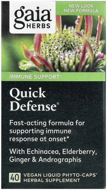 몸관리하세요 겨울입니다 Gaia Herbs Quick Defense 베지 액상 Phyto-Caps 40정 특별관리진행, GaiaHerbsQuickDefense베지액상Phyto - 쿠팡